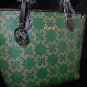 Alternative view of Fason London Ladies Shoulder Handbag and Matching Purse - Green/Gold
