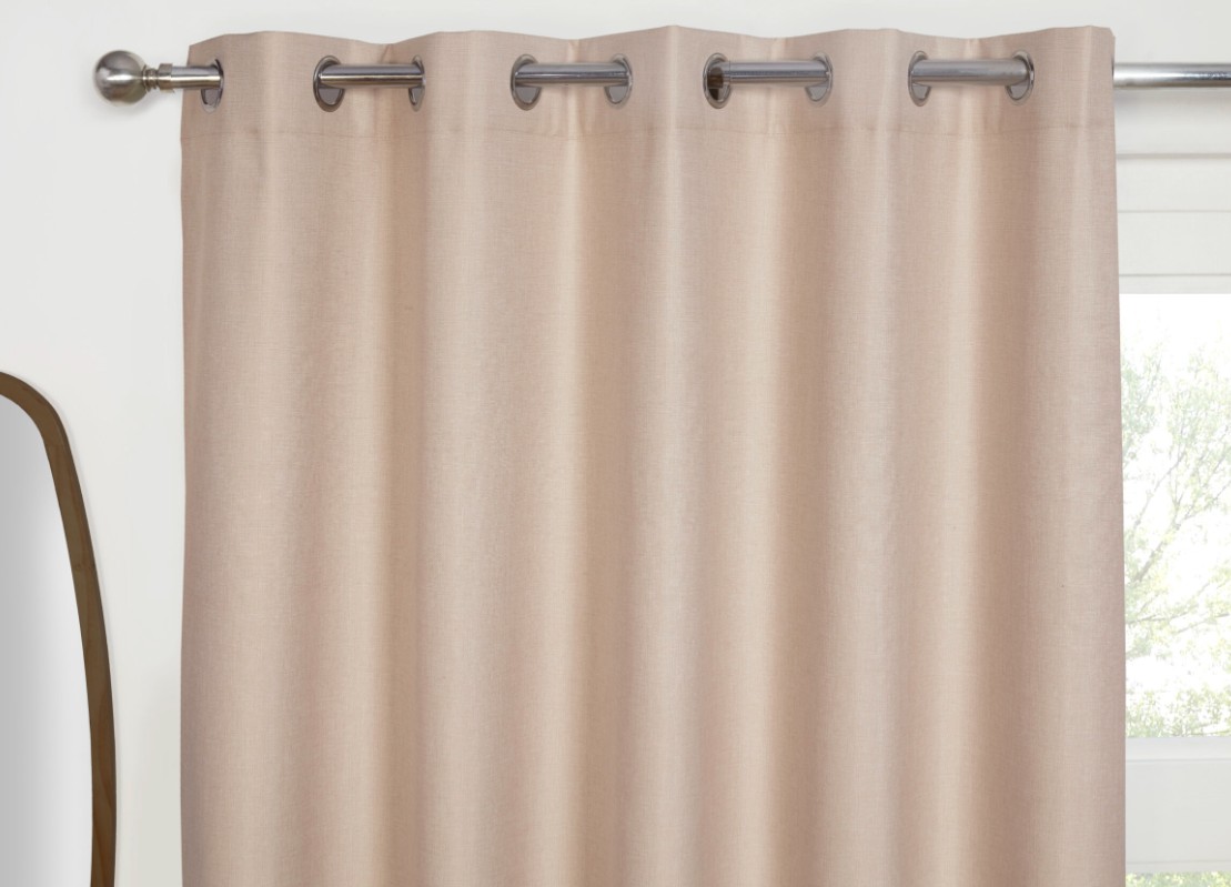 Cosmic Eyelet Blackout Lined Curtains - Natural - Image 2