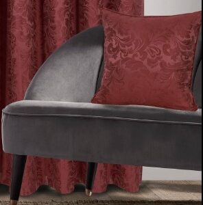 Buckingham Jacquard Damask Cushion 18"x18" - Wine