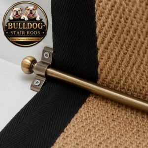13 x Antique Brass Stair Runner Carpet Rod with Ball Finials