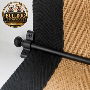 13 x Matt Black Stair Runner Carpet Rod with Ball Finials