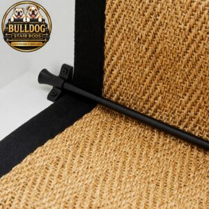 1 x Matt Black Stair Runner Carpet Rod with Trumpet Finials