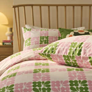 Alternative view of Orla Kiely Floret Check Bedding Set - Dill Pink