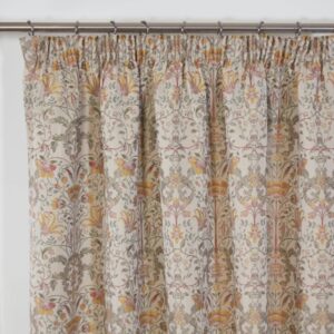 Alternative view of Keira Floral Jacquard Pencil Pleat Header Lined Curtains - Natural