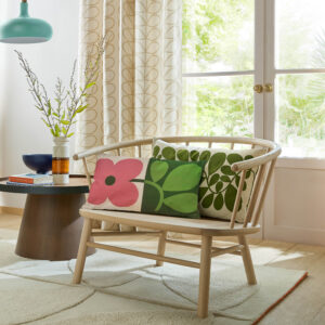 Alternative view of Orla Kiely Floret Cushion - Bubblegum Basil