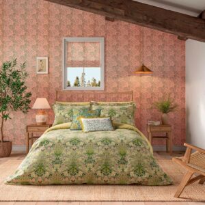 William Morris & Co Hyacinth Duvet Cover Bedding Set in Sage & Cirtus