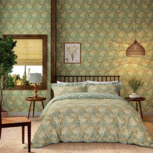 William Morris & Co Laceflower Duvet Cover Bedding Set in Tobacco & Pistachio