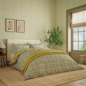 William Morris & Co Little Chintz Duvet Cover Bedding Set in Green