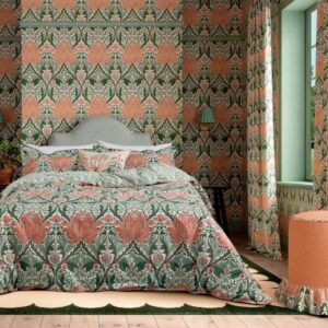 Alternative view of William Morris & Co Helena Duvet Cover Bedding Set in Peach & Teal