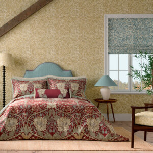 William Morris & Co Honeysuckle & Tulip Red Gold Bedding Set
