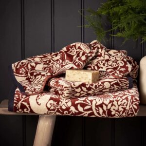 William Morris & Co Strawberry Thief Towels in Red