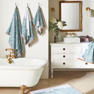 William Morris At Home Marigold 100% Cotton Hand Towel In Mineral - CLEARANCE SALE