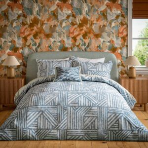 Harlequin Crater Duvet Set - Sapphire