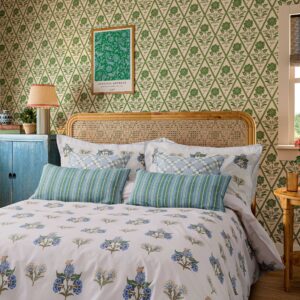 Alternative view of Joules Chintz Floral 100% Cotton Duvet Cover Set Including Pillowcase - Blue Creme
