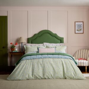 Joules Trailing Ditsy 100% Cotton Duvet Cover Set Including Pillowcase - Green