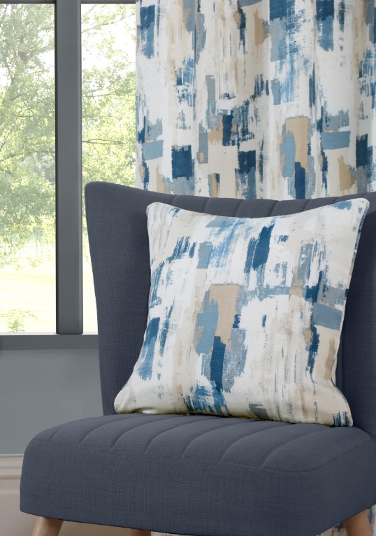 Bambi Contemporary Abstract Cushions 18"x18" - Cobalt