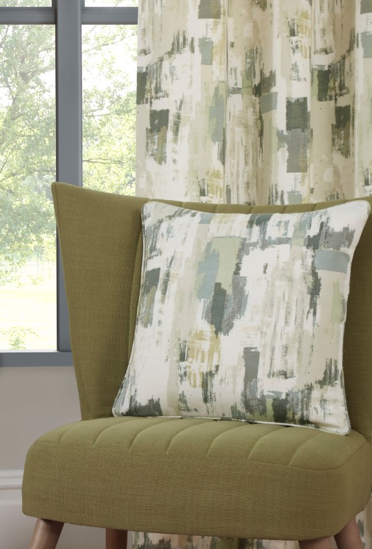 Bambi Contemporary Abstract Cushions 18"x18" - Fennel