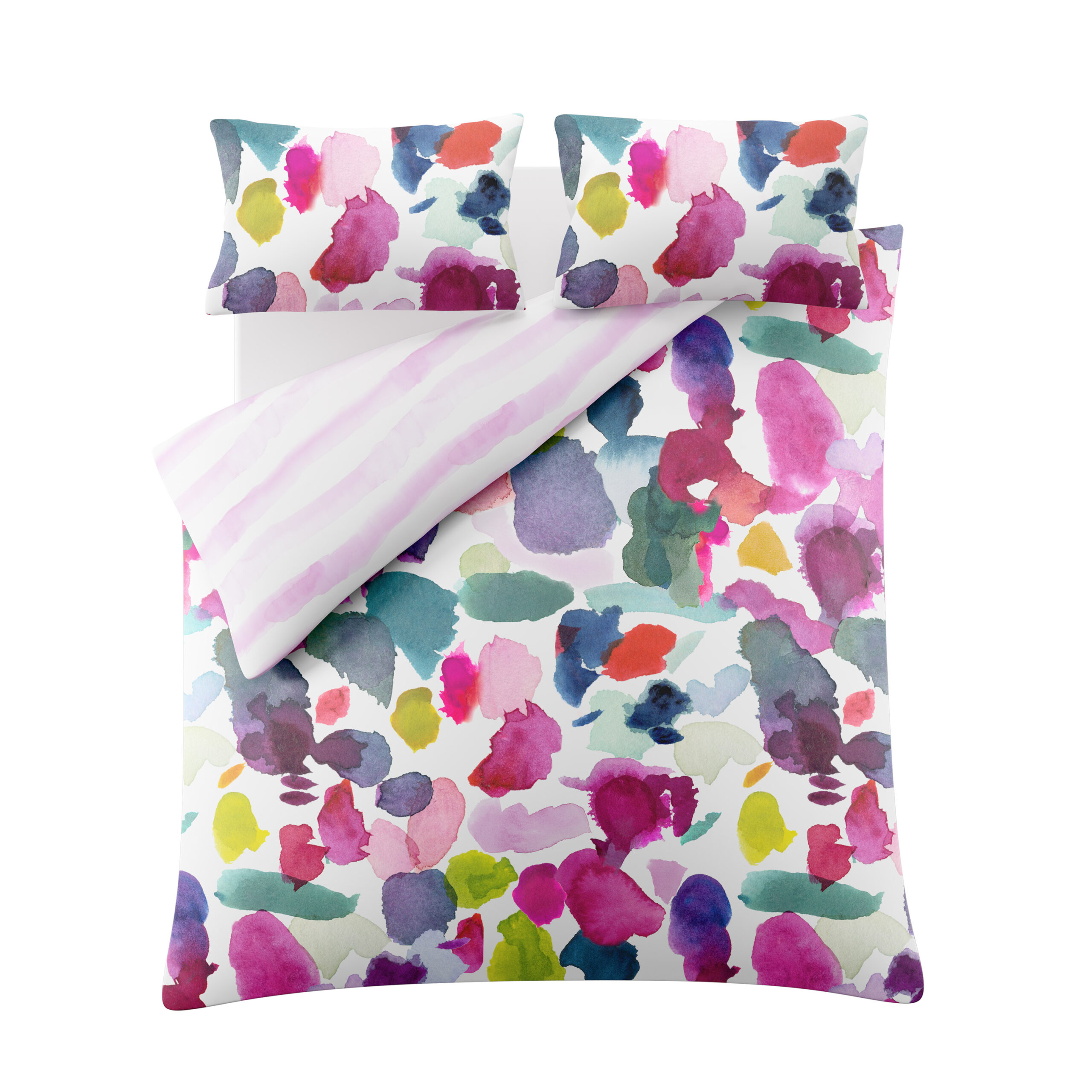 Bluebellgray Abstract 100% Cotton Sateen Duvet Cover Set - Fuchsia - Image 4