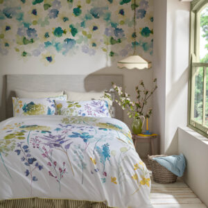 Bluebellgray Botanical 100% Cotton Sateen Duvet Cover Set - Leaf