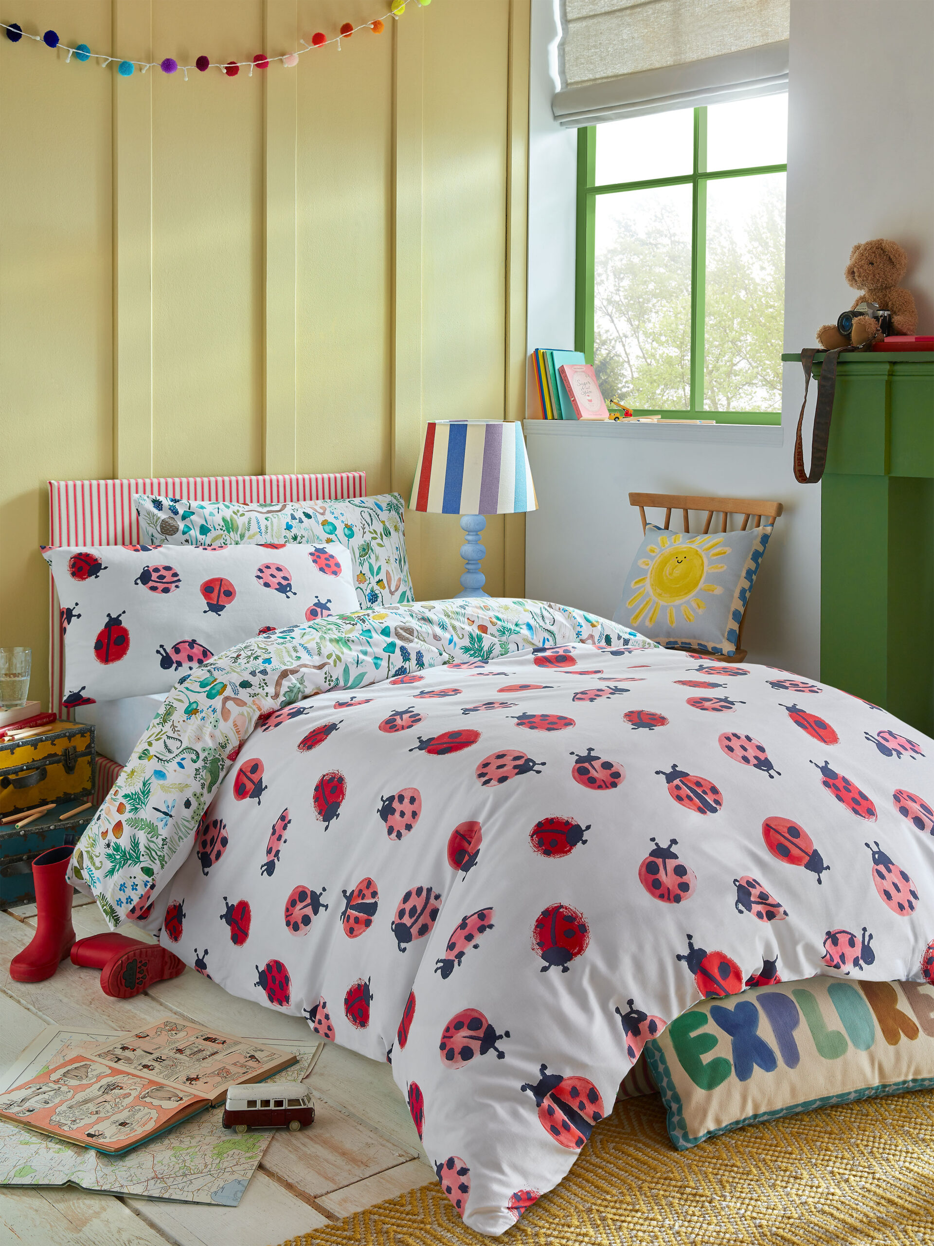 Wee Blue Bell Garden Explorer 100% Cotton Duvet Cover Set - Multi - Image 2