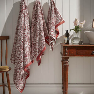 William Morris At Home Larkspur 100% Cotton Towels - Brick