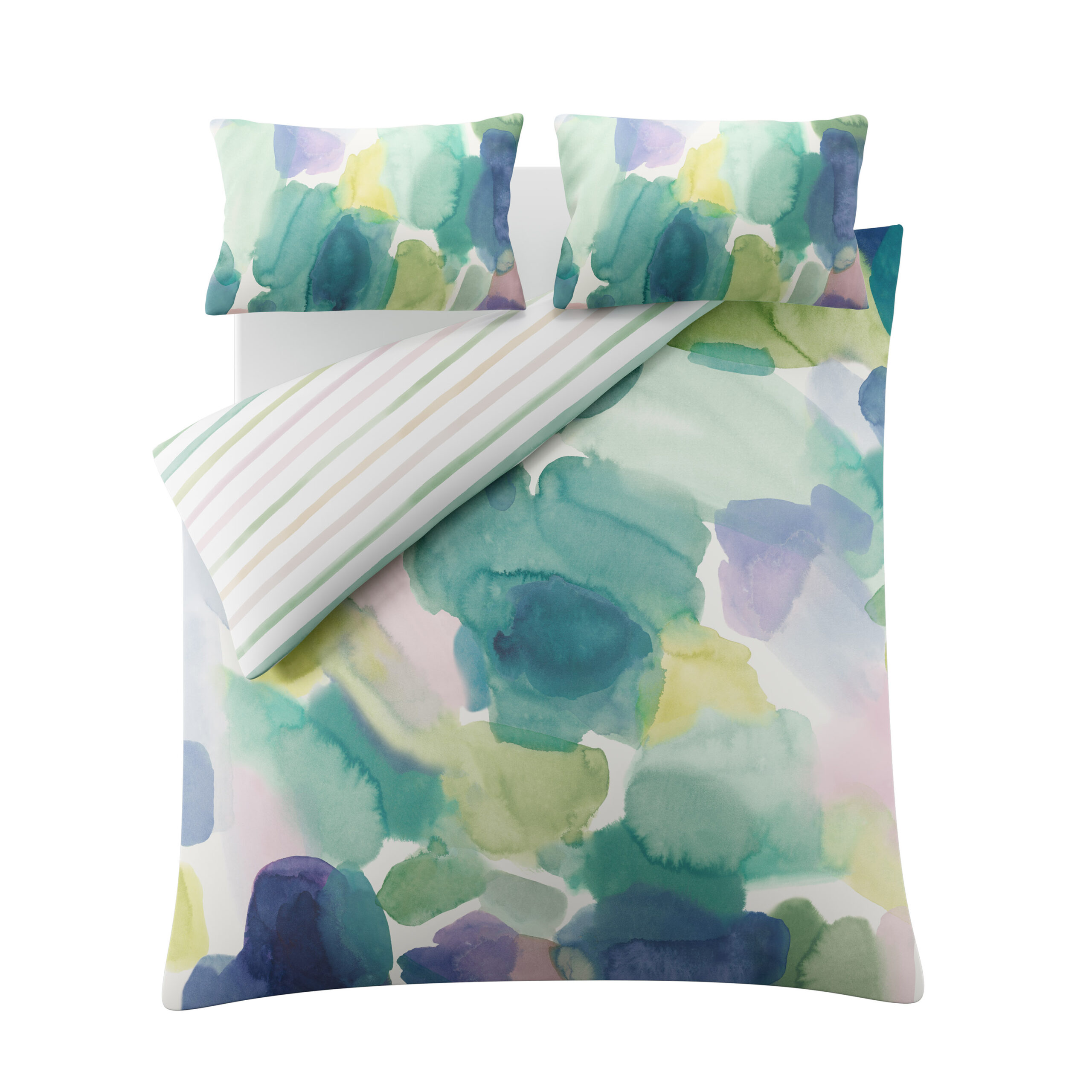 Bluebellgray Lochaber 100% Cotton Sateen Duvet Cover Set - Sea - Image 3
