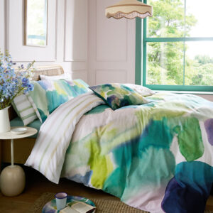 Bluebellgray Lochaber  100% Cotton Sateen Duvet Cover Set - Sea