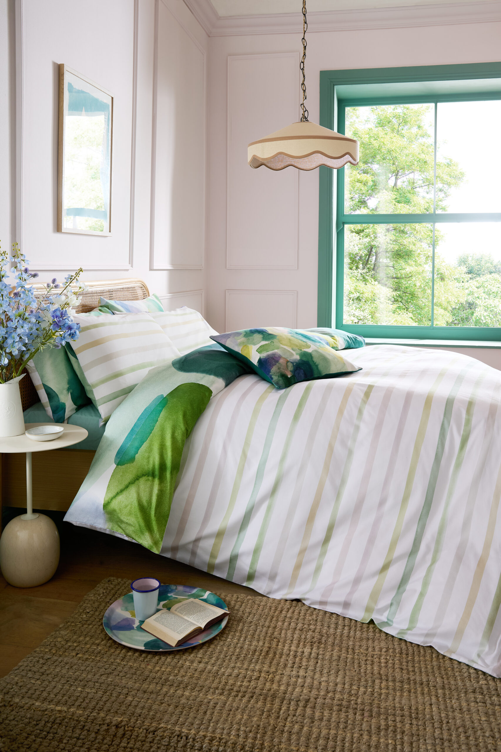 Bluebellgray Lochaber 100% Cotton Sateen Duvet Cover Set - Sea - Image 2