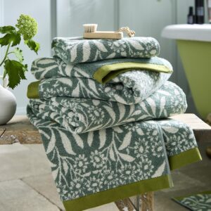 Alternative view of William Morris At Home Michaelmas Daisy 100% Cotton Towels - Sage