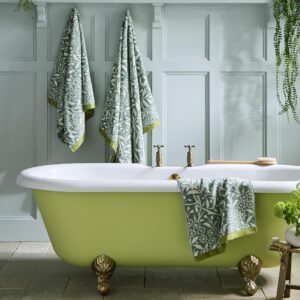 William Morris At Home Michaelmas Daisy 100% Cotton Towels - Sage