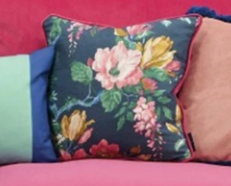 SOPHIE ROBINSON Floral Bloom Midnight Filled Piped Scatter Cushion 43 x 43cm