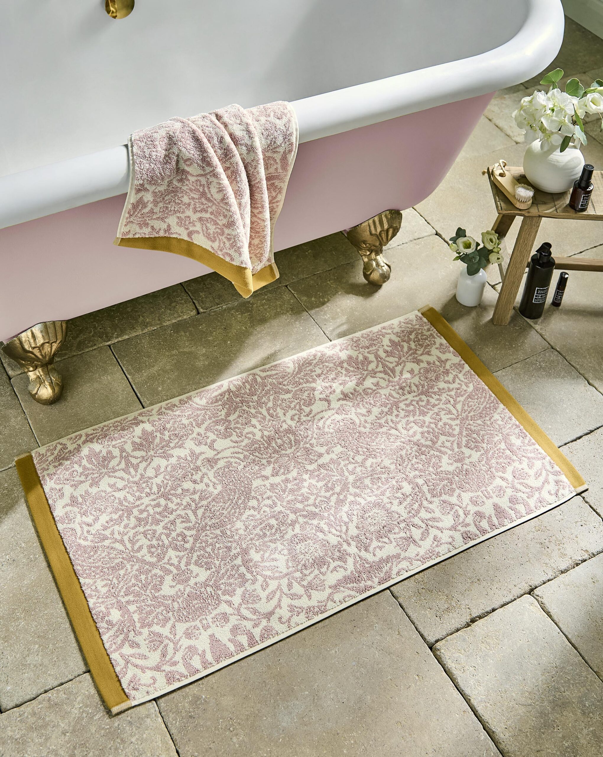 William Morris At Home Strawberry Thief 100% Cotton Towels - Plaster Pink - Image 3