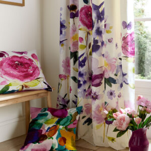 Alternative view of Bluebellgray Taransay Lined Pencil Pleat Curtains - Fuchsia