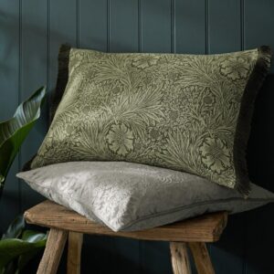 William Morris At Home Marigold Microfibre Filled Cushion 40 x 60cm - Olive