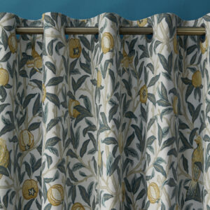 Alternative view of William Morris At Home Bird And Pomegranate Blackout Eyelet Curtains - Mineral