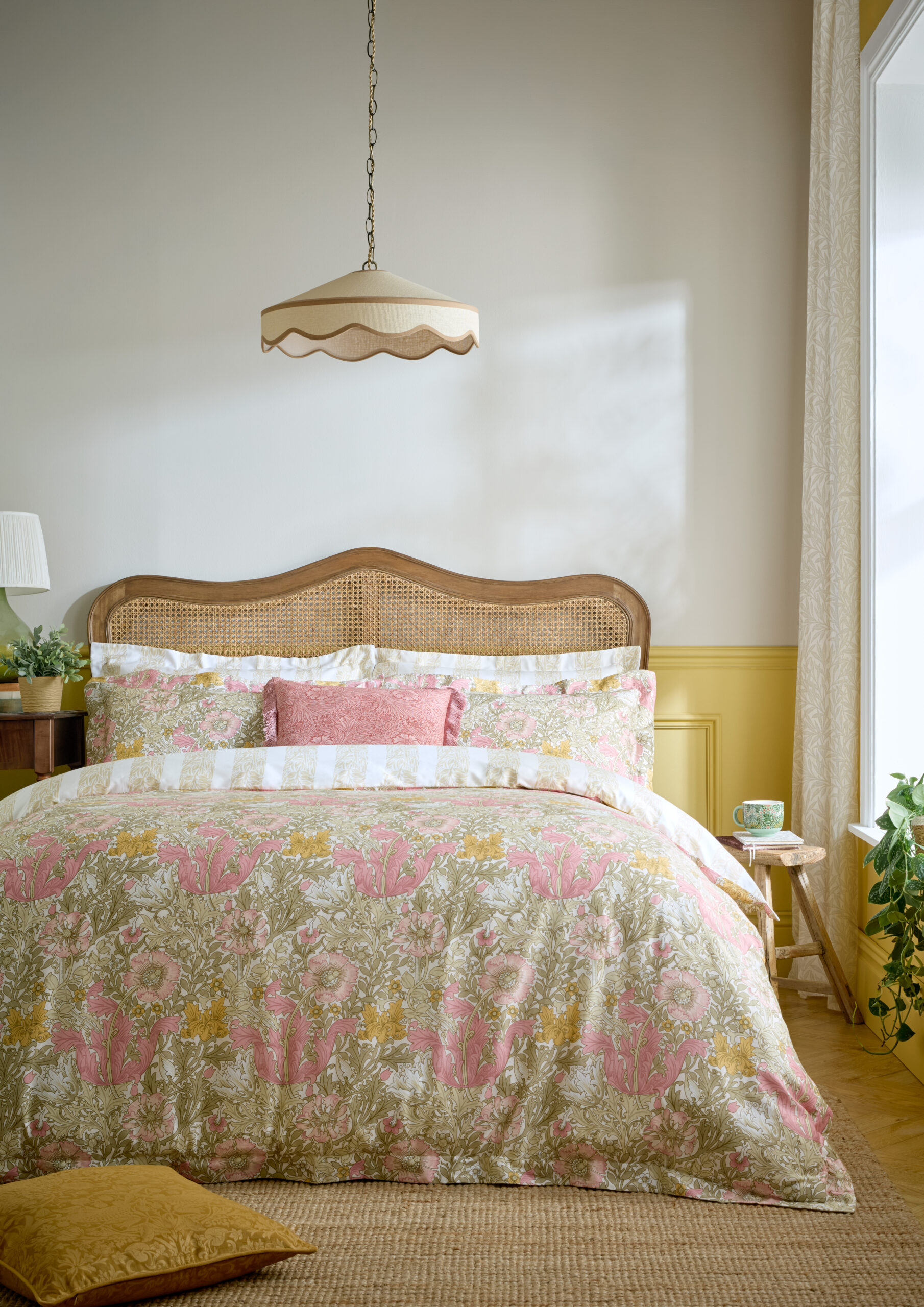 William Morris At Home Compton 100% Cotton Sateen Duvet Cover Set - Summer