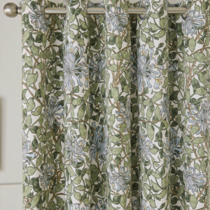 Alternative view of William Morris At Home Honeysuckle Blackout Lined Eyelet Curtains - Powder Blue