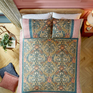William Morris At Home Kelmscott 100% Cotton Sateen Duvet Cover Set - Navy Rose