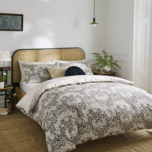 William Morris At Home Michaelmas Daisy 100% Cotton Duvet Cover Set - Linen