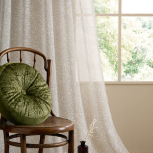 William Morris At Home Original Willow Slot Top Sheer Voile Panel Pair - Linen