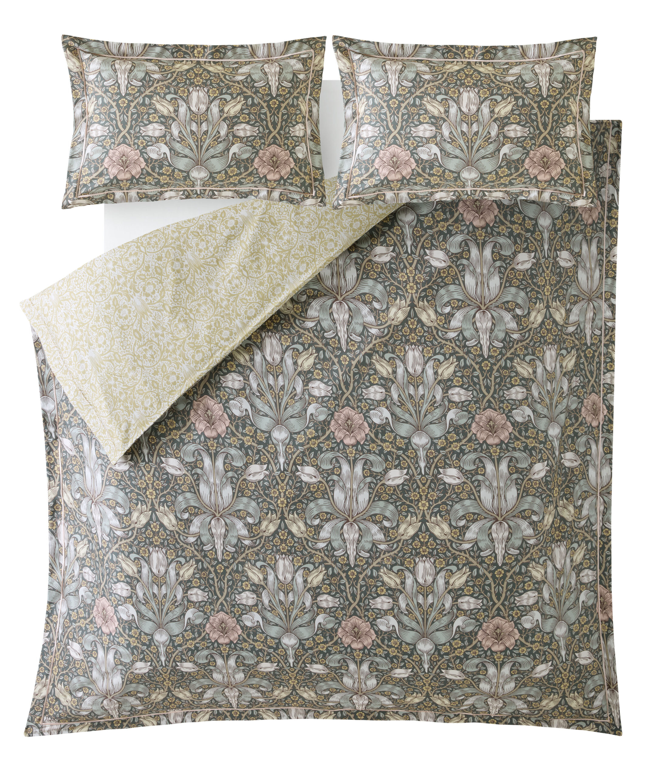 William Morris At Home Spring Thicket 100% Cotton Sateen Duvet Cover Set - Mineral - Image 6