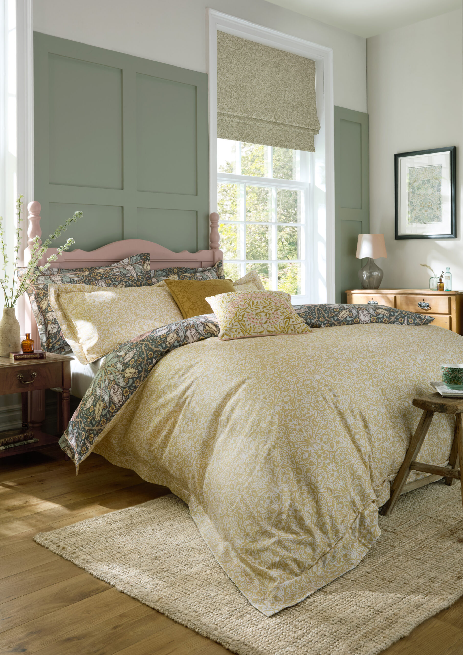 William Morris At Home Spring Thicket 100% Cotton Sateen Duvet Cover Set - Mineral - Image 2