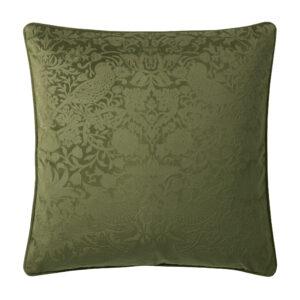 William Morris At Home Strawberry Thief Embossed Filled Cushion 50x50cm - Olive