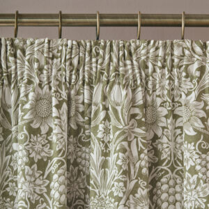 Alternative view of William Morris At Home Sunflower Blackout Pencil Pleat Curtains - Dark Olive