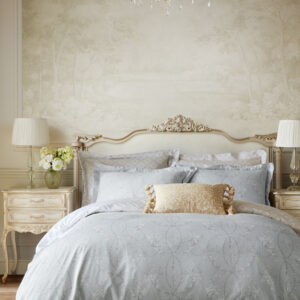 Historic Royal Palaces Tijou 100% Cotton Sateen Duvet Cover Set - Porcelain Blue