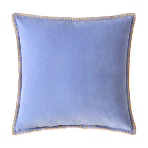 Bluebellgray Blanket Stitch Microfibre Filled 100% Cotton Cushion 45 x 45cm - Thistle Blue