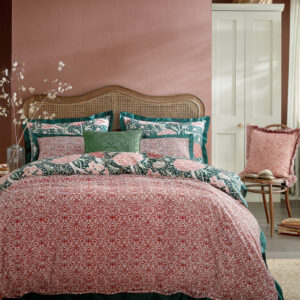 Alternative view of William Morris At Home Cray 100% Cotton Duvet Cover Set - Forest Green Cranberry