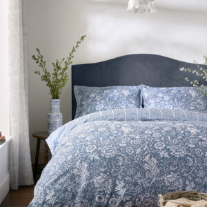 William Morris At Home Frieze Double Bough 100% Cotton Duvet Cover Set - Porcelain Blue