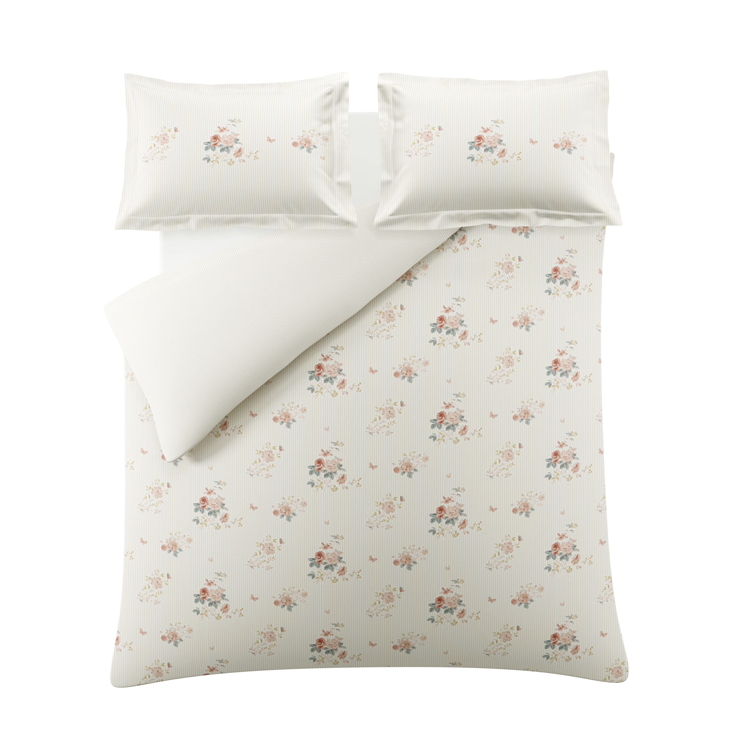 Sophie Allport Vintage Rose 100% Cotton 200 Thread Count Duvet Cover Set – Pink Natural - Image 3