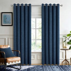 London Thermal Herringbone Eyelet Header Lined Curtains - Kingfisher